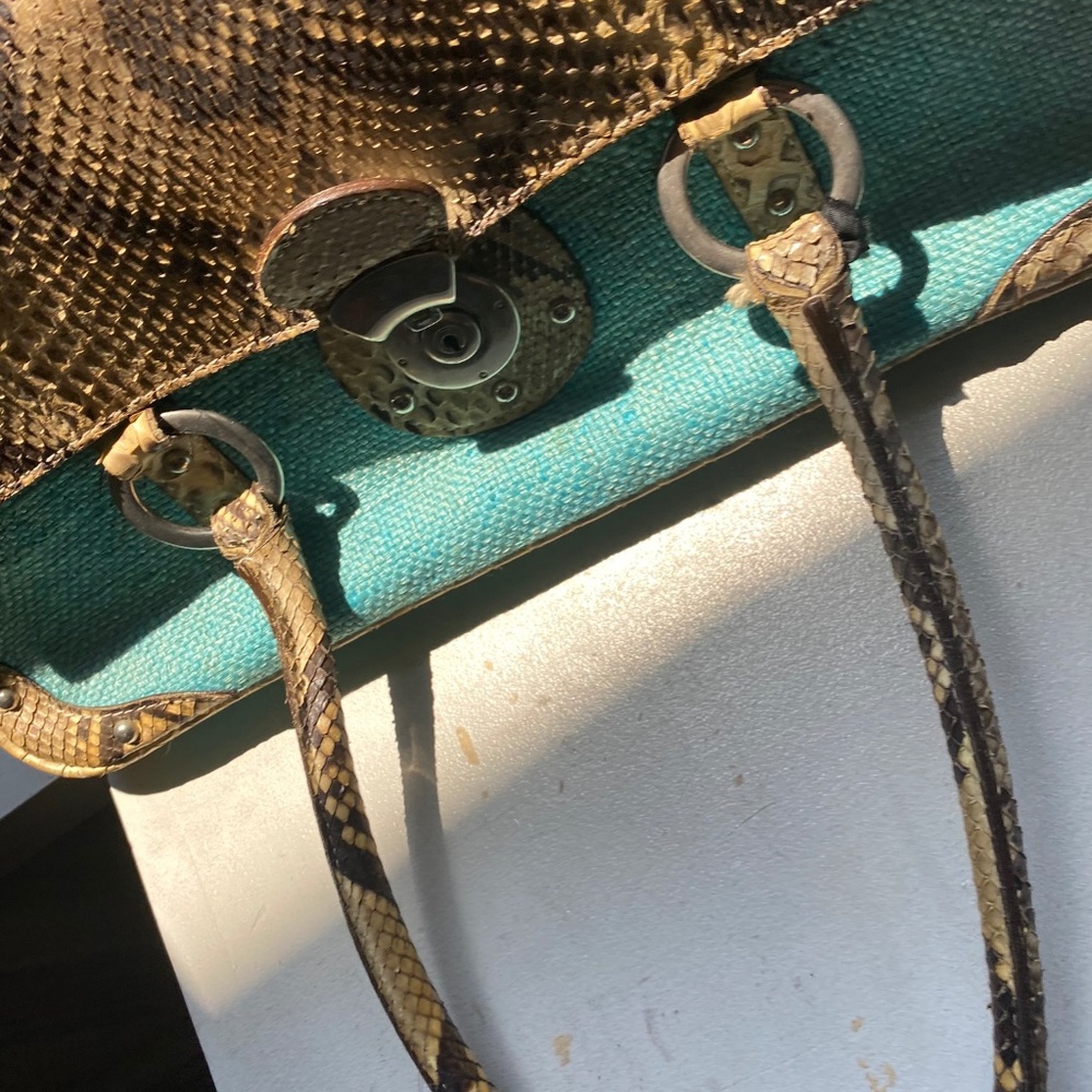 Baguette Blue genuine  Python bag Tokyo Wako Ginza